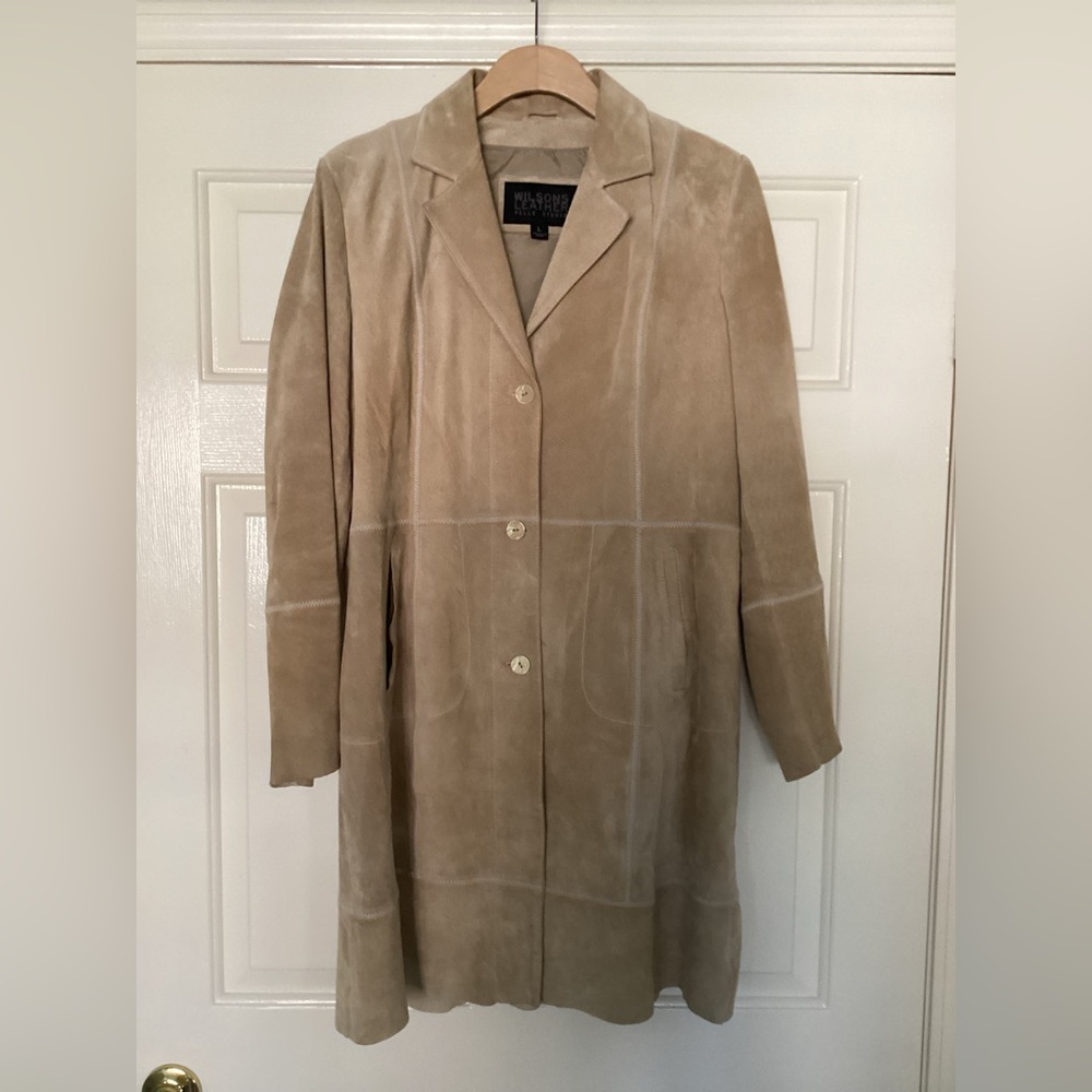 Wilson Leather 3 button Vintage Trench Coat Size Large